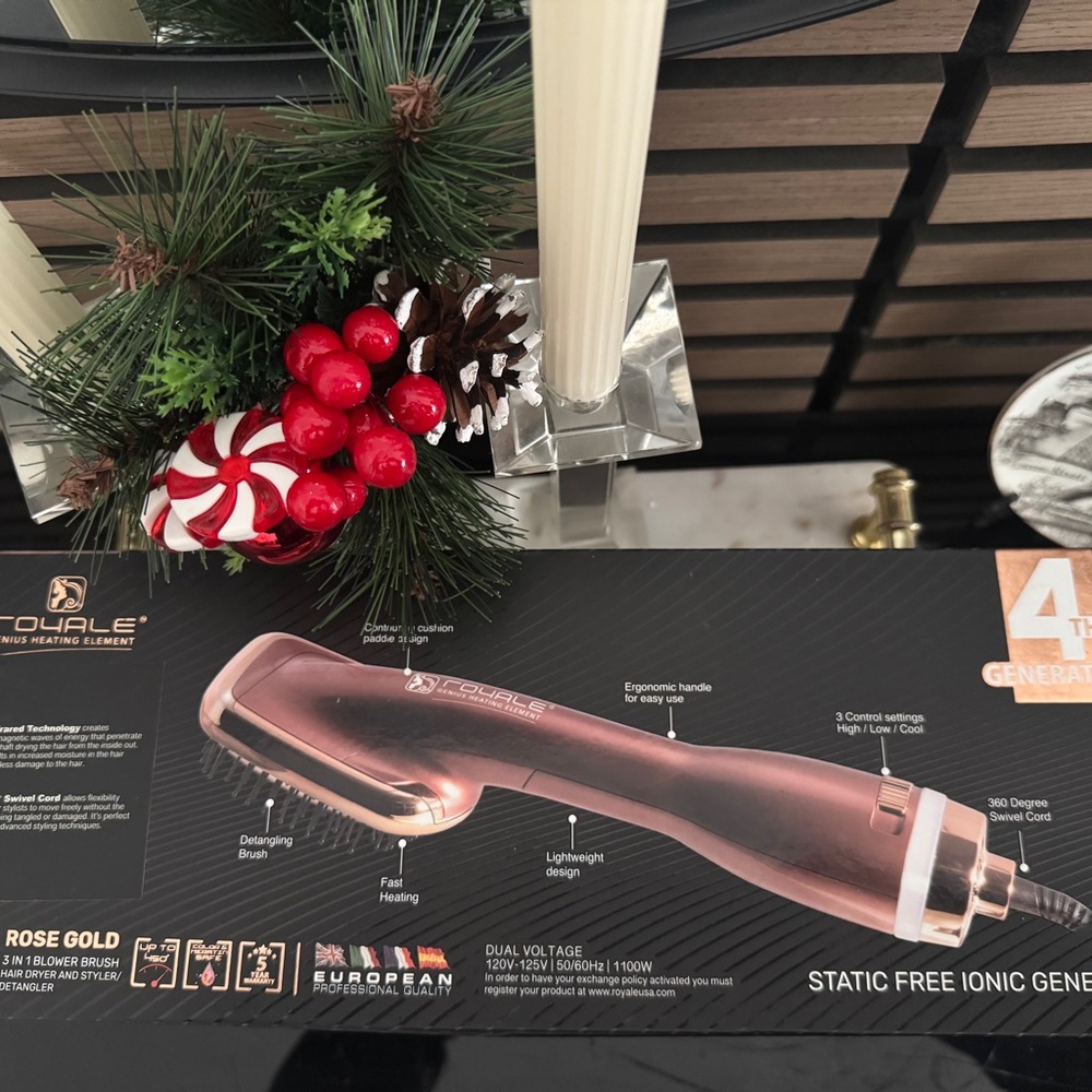 Royale 3 in 1 Drying Brush, Styler,
& Detangler static Free ionic generacon - Picture 6 of 11